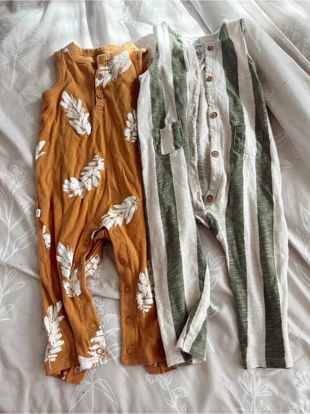 set of 2 gender neutral baby rompers